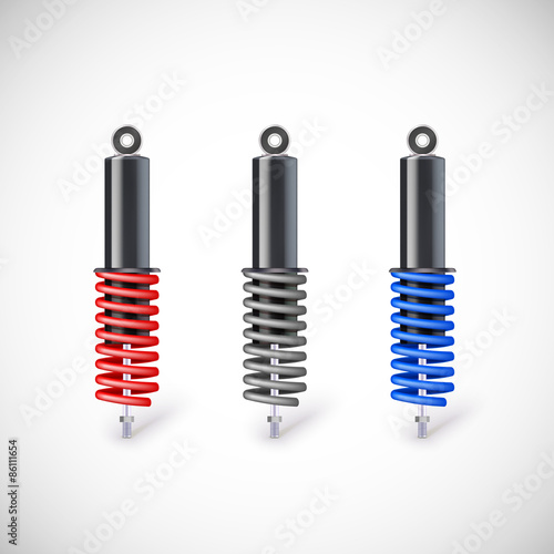 Car shock absorber and spring.
