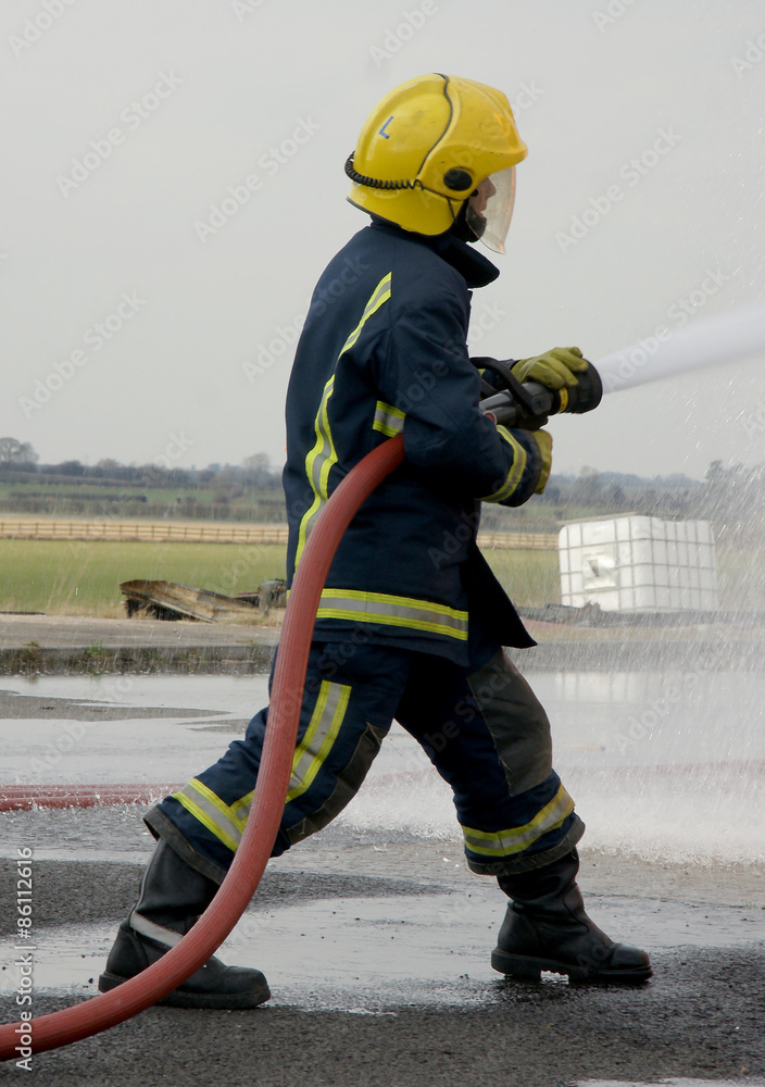 Fototapeta premium firefighters at large blaze