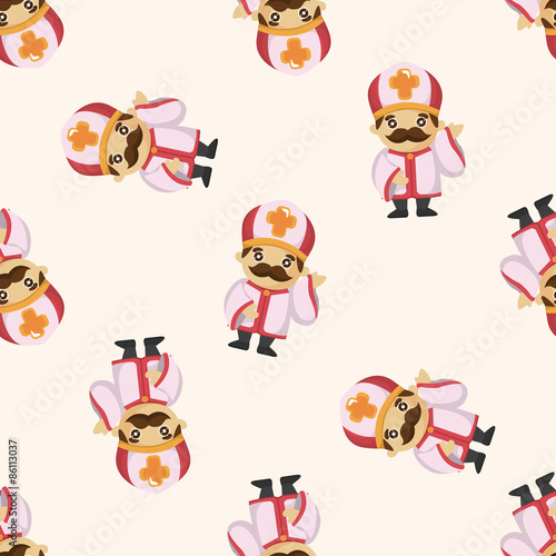 Wallpaper Mural pastor and nun ,seamless pattern Torontodigital.ca