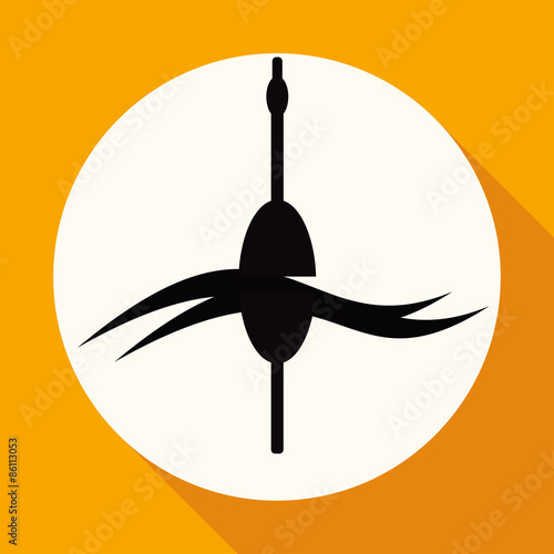 float icon on white circle with a long shadow