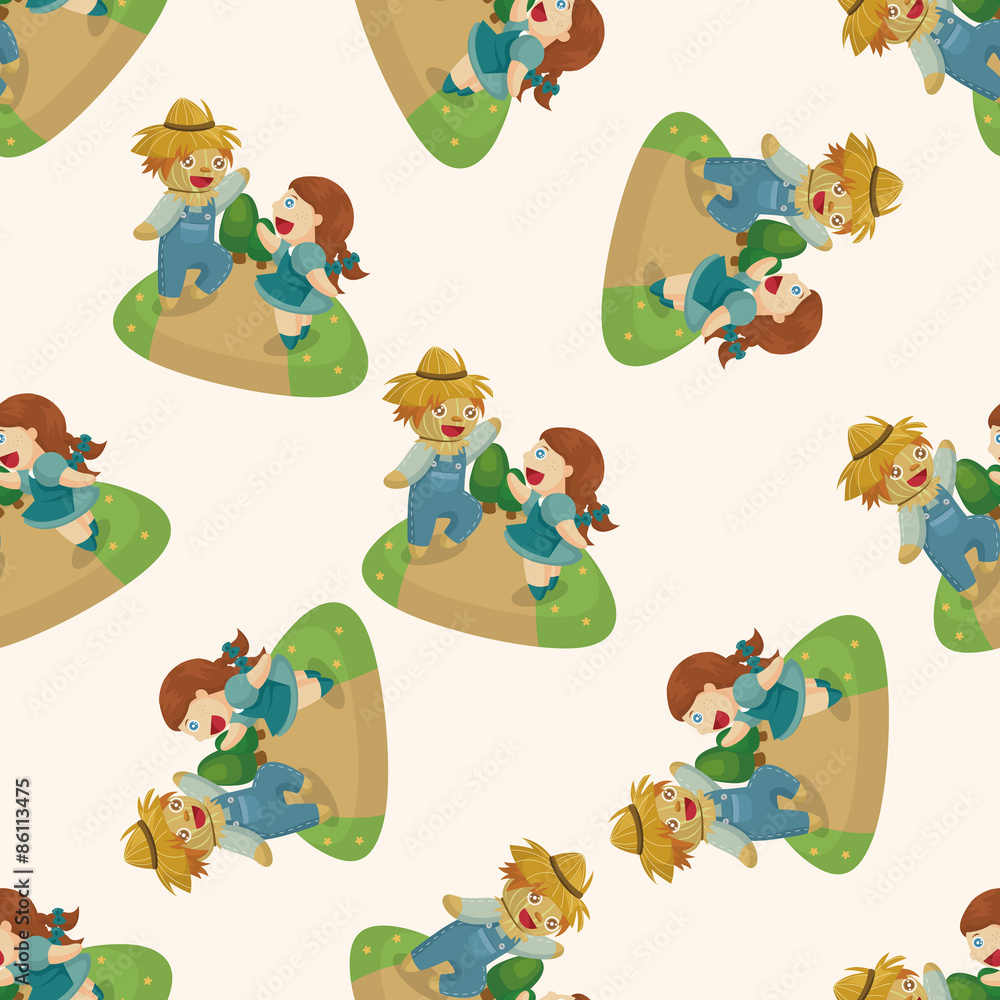 Fototapeta premium The Wizard of Oz cartoon ,seamless pattern