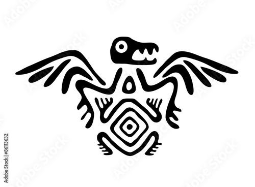 alien in native style, vector illustration