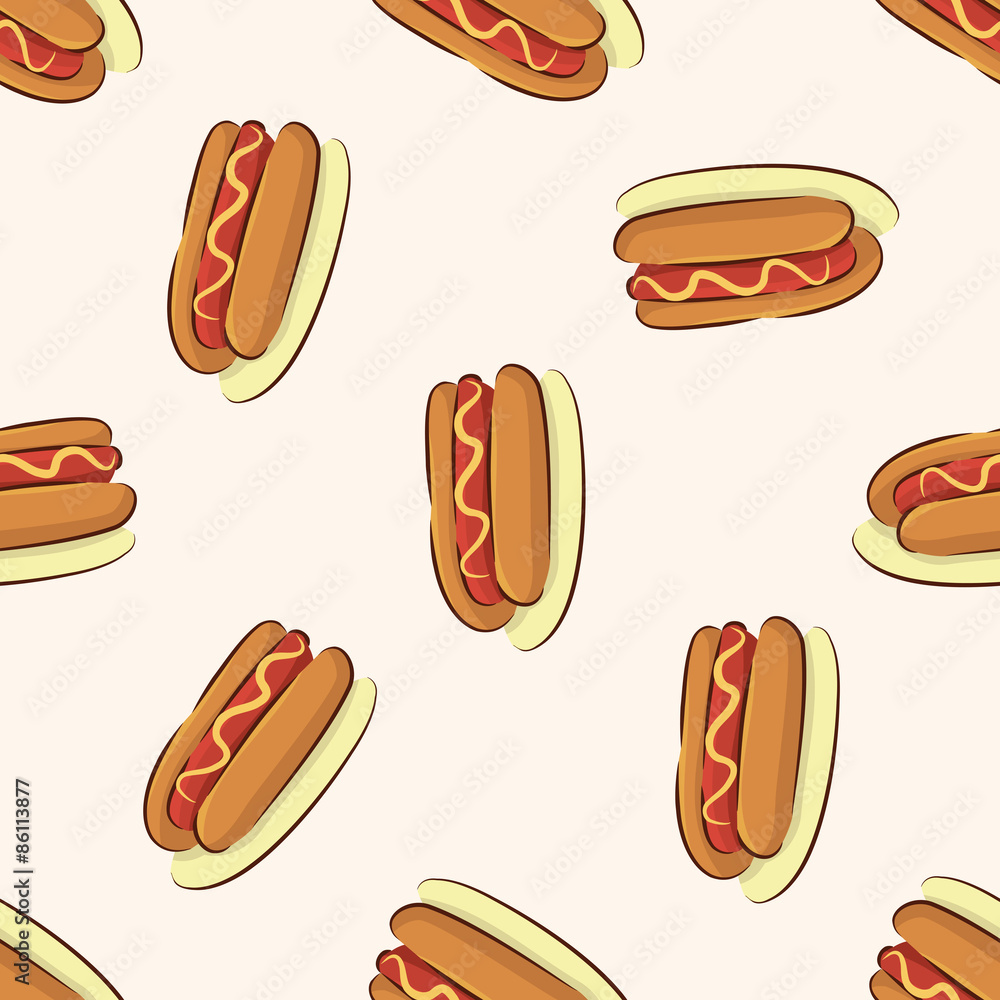 fast food hot dog icon,10,seamless pattern