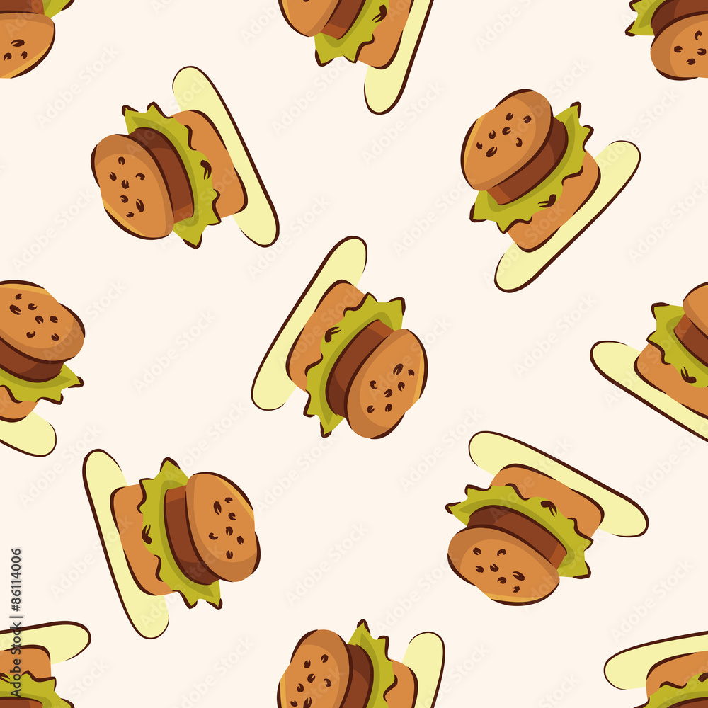 Fototapeta premium fast food hamburger icon,10,seamless pattern