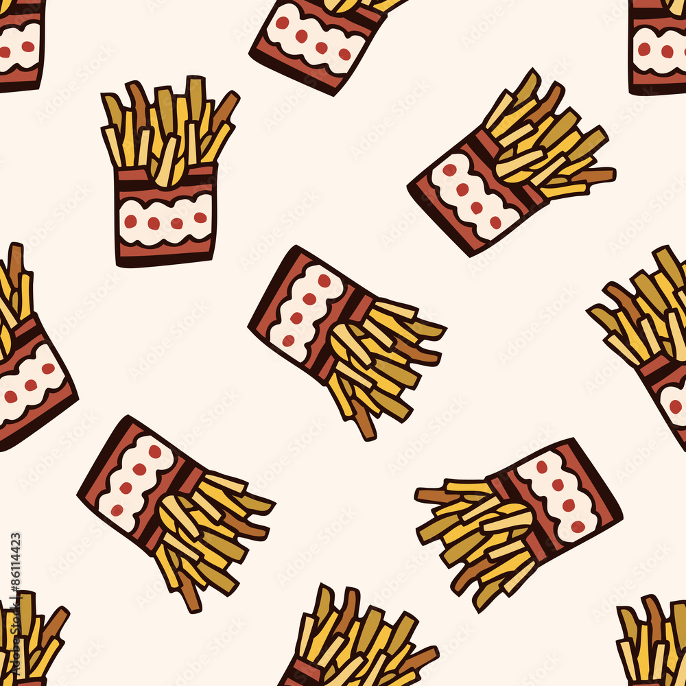 fast food french fries icon,10,seamless pattern