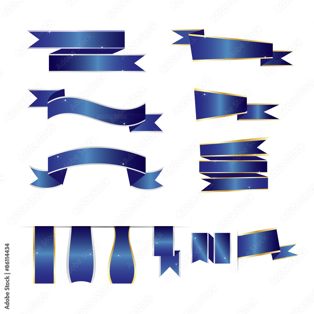 Fototapeta premium ribbon vector blue