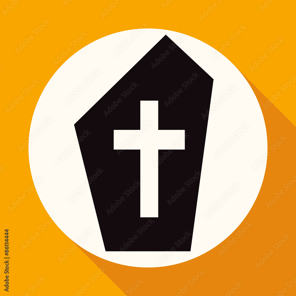 grave icon on white circle with a long shadow grave icon on white circle with a long shadow