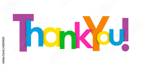 "THANK YOU" Vector Overlapping Letters Card