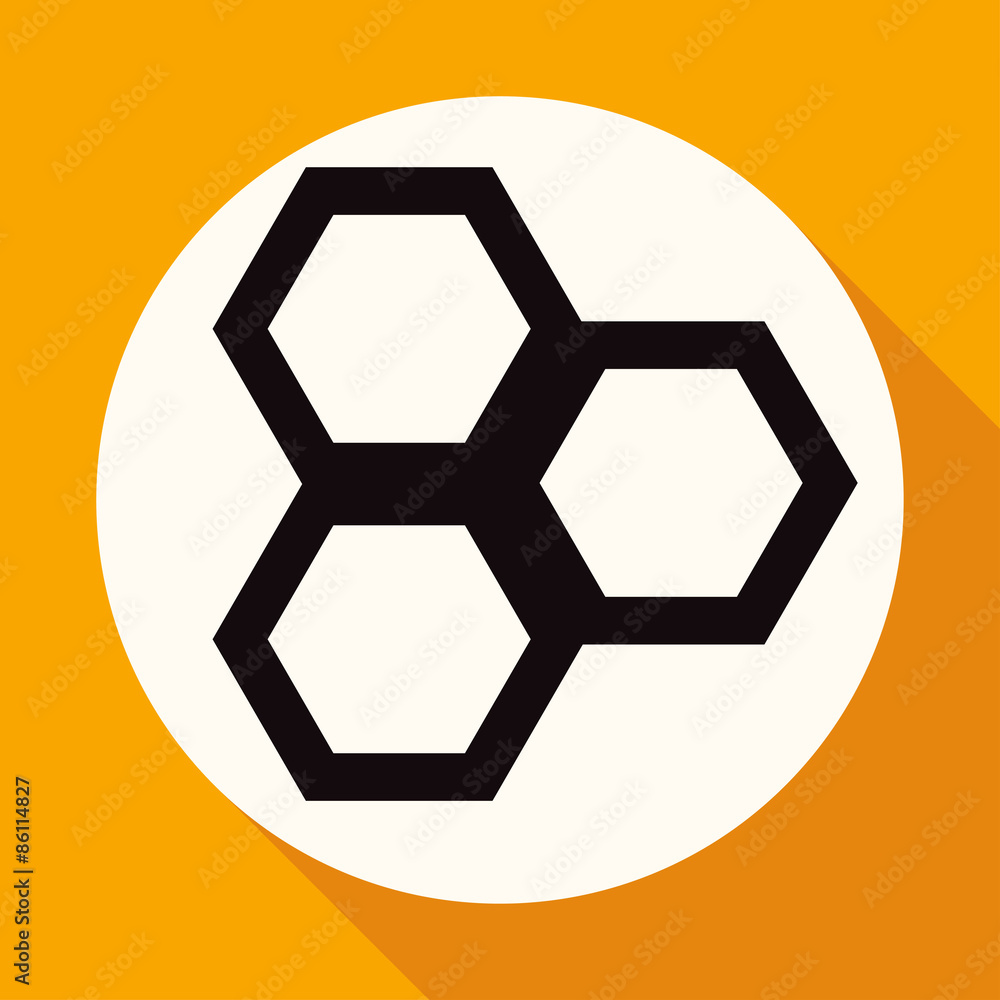 honeycomb on white circle with a long shadow honeycomb on white circle with a long shadow