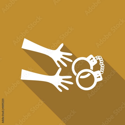 isolated modern police icon with long shadow
