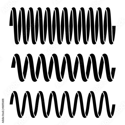 vector tension spring black symbols