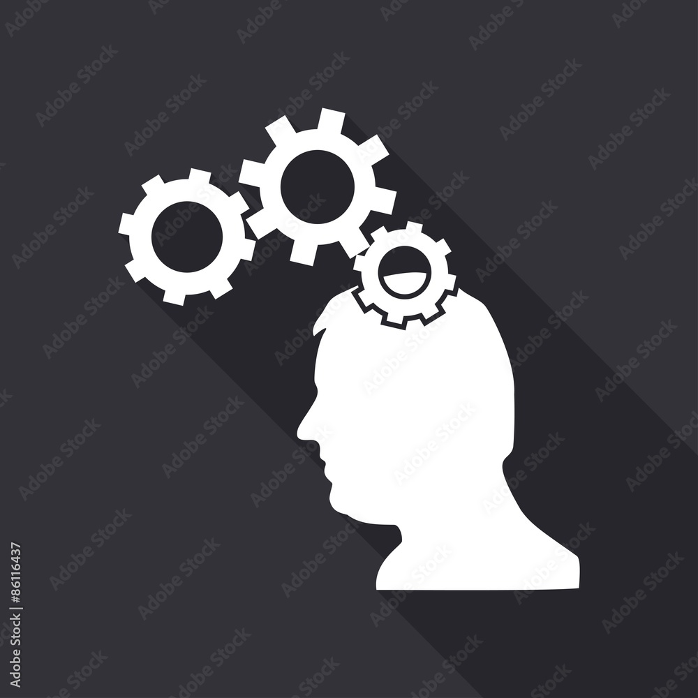 Setting icon with a long shadow Setting icon with a long shadow