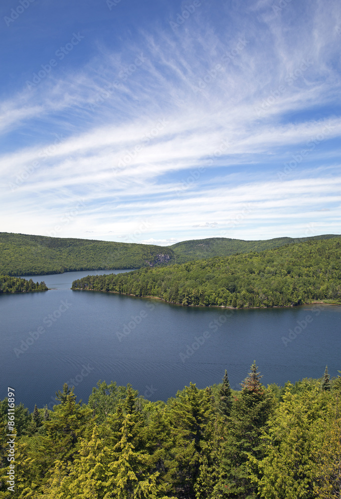 Beautiful Sacacomie lake in Quebec, Canada