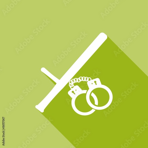 isolated modern police icon with long shadow