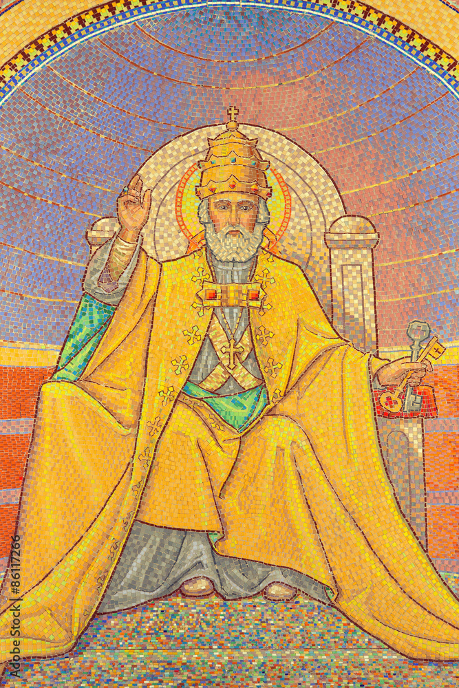 Jerusalem - symbolic mosaic of St. Peter as the first pope