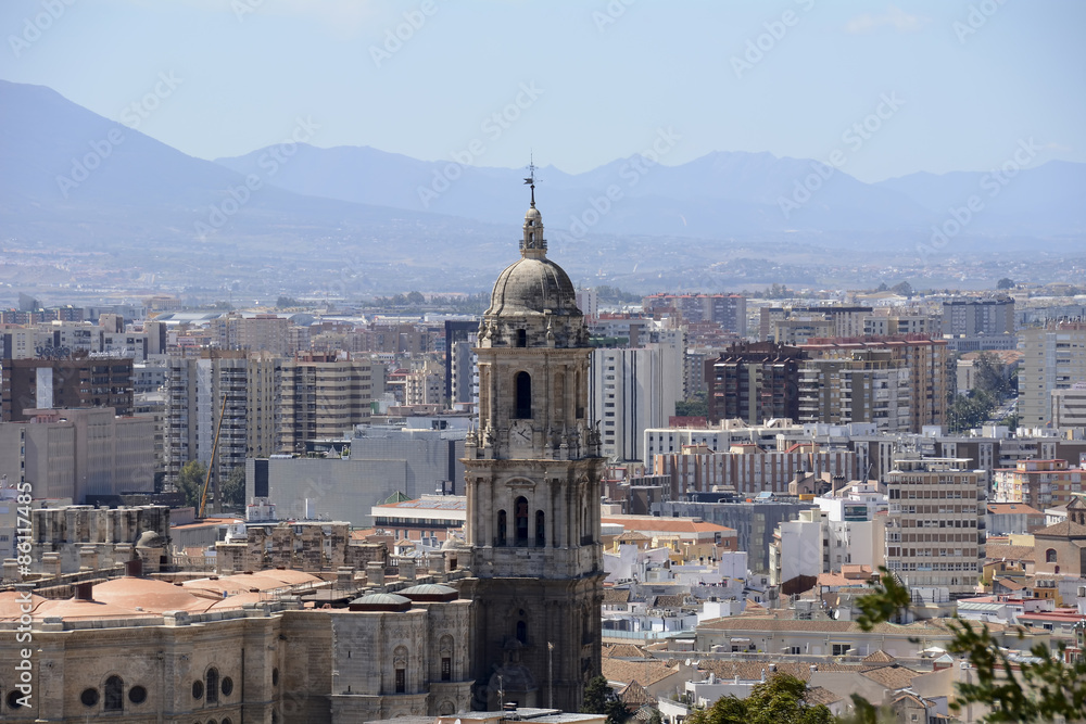 Obraz premium Malaga City with Cathedral