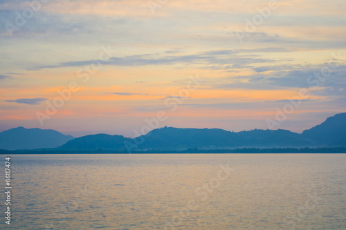 beautiful sunset at Naka Noi Island  Phuket