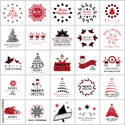Christmas Icons And Elements Set - Isolated On White Background - Vector Illustration, Graphic Design Editable For Your Design