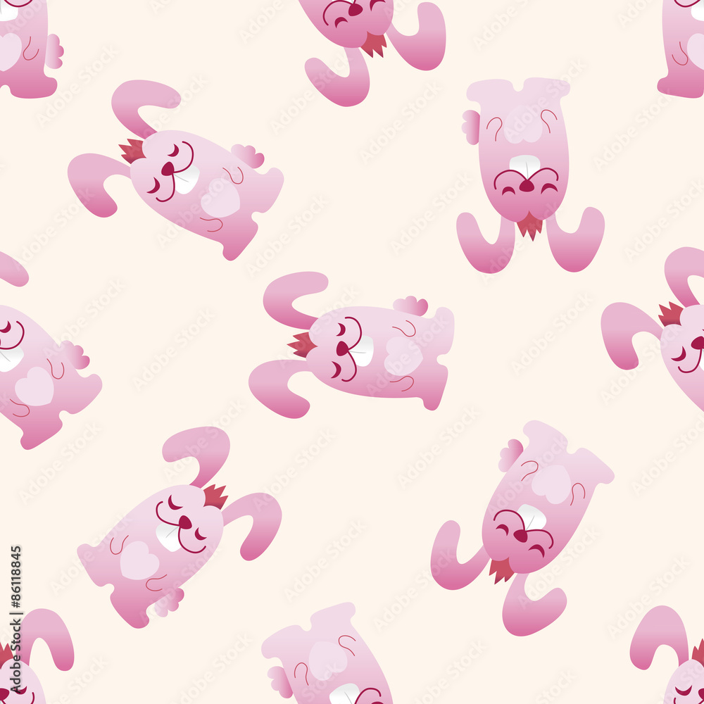 Animal rabbit icon, 10,seamless pattern