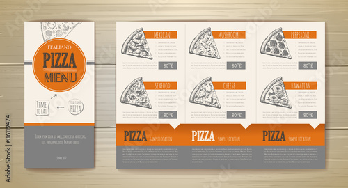 Pizza concept design. Corporate identity. Document template