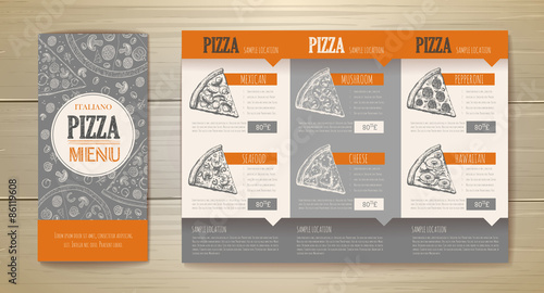 Pizza concept design. Corporate identity. Document template