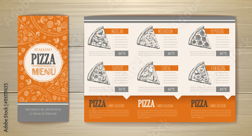 Pizza concept design. Corporate identity. Document template