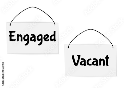 engaged and vacant signs