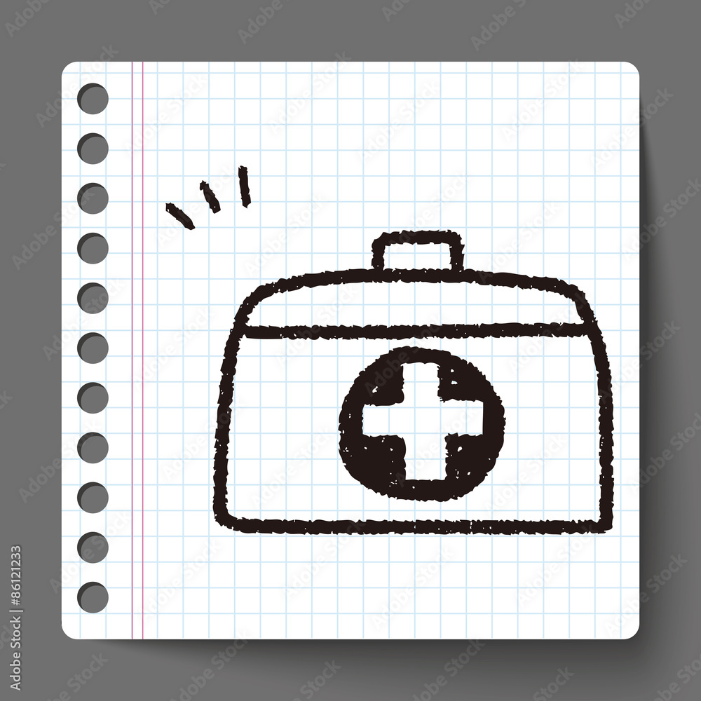 Fototapeta premium doodle medicine box