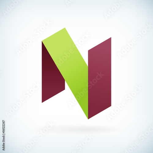 Free Download Modern letter N icon flat design element template - GFXLoad