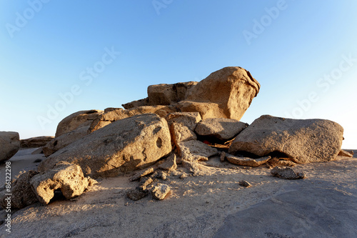 Rock formation in Namib desert in sunset, landscape photo