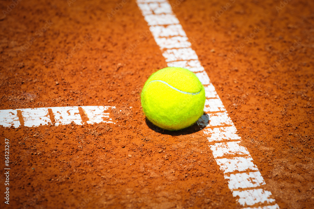 Tennis Ball on a tennis court 