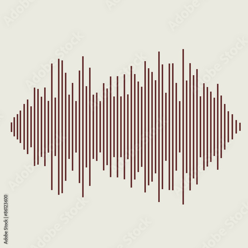 Vector sound waves set. Audio equalizer technology, pulse