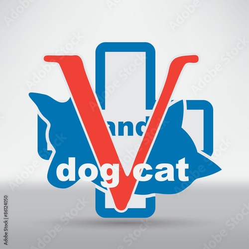 Veterinary sign cat and dog symbol