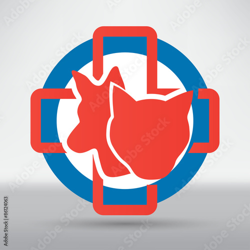 Veterinary sign cat and dog symbol
