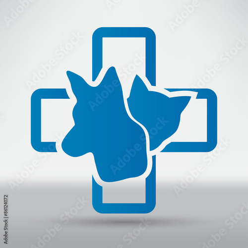Veterinary sign cat and dog symbol