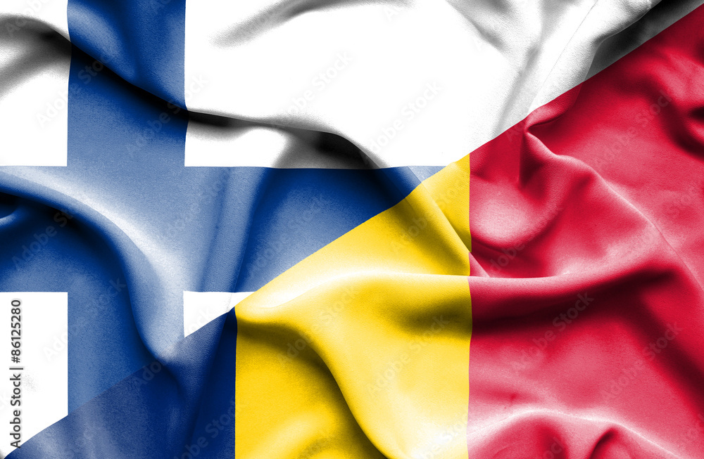 Waving flag of Chad and Finland Waving flag of Chad and Finland