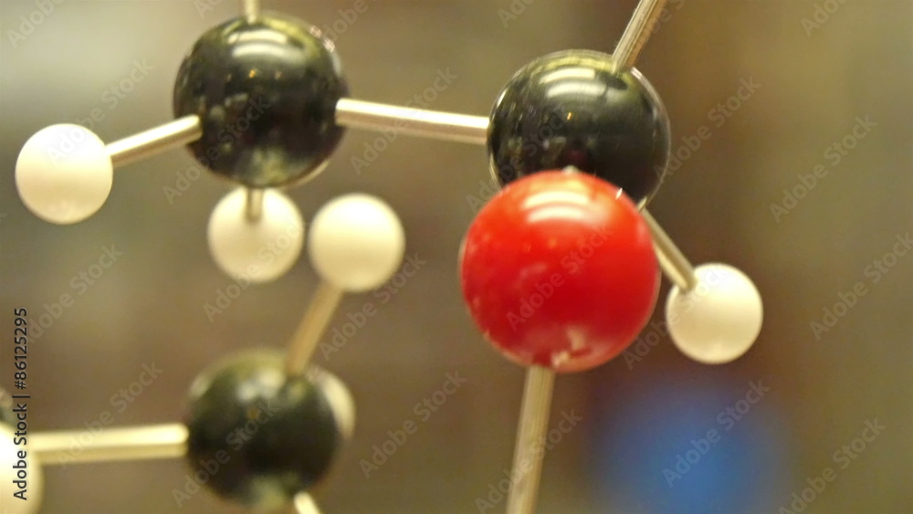 A DNA molecular structure for a microbiology study. The molecules are represented by the black white and red small balls A DNA molecular structure for a microbiology study. The molecules are represented by the black white and red small balls