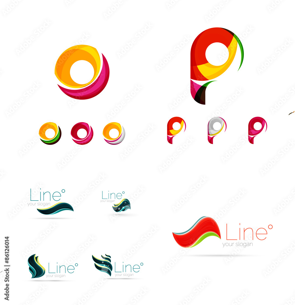 Universal abstract geometric shapes - business emblems Universal abstract geometric shapes - business emblems
