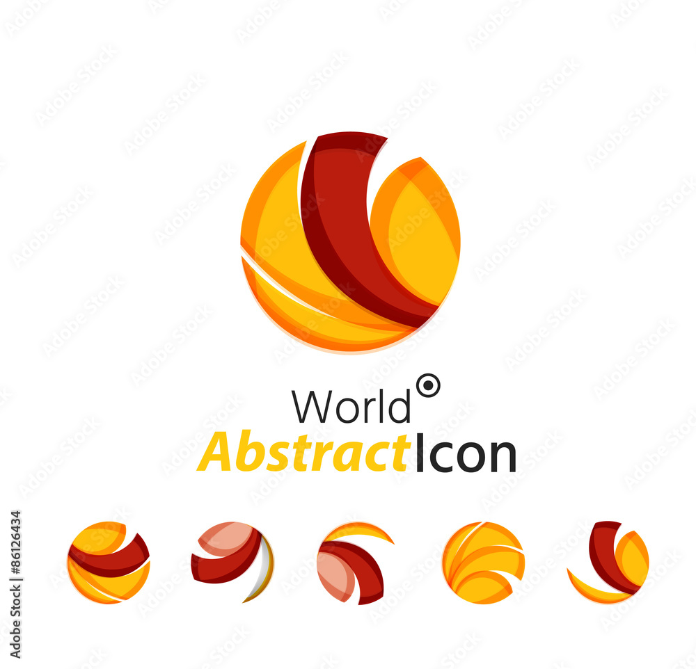 Abstract geometric business corporate emblem - globe, world
