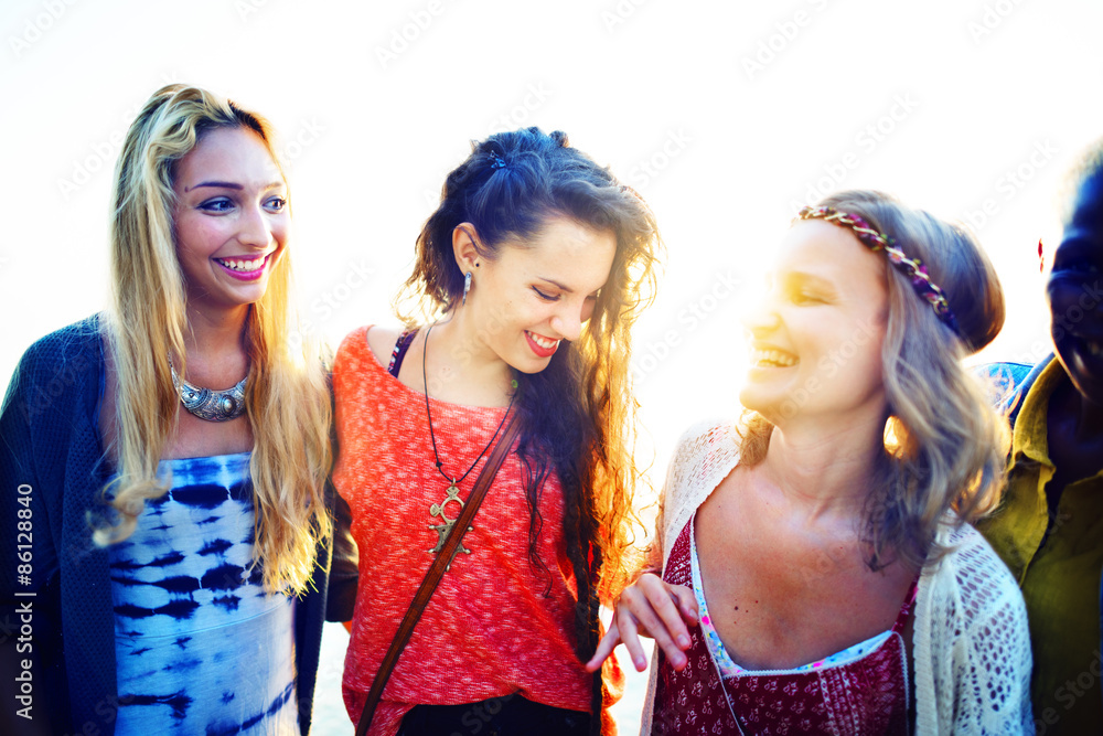 Women Friends Bonding Happiness Summer Concept