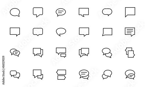 Chat Messages Line Vector Icons 2

