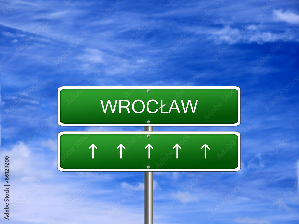 Fototapeta premium Wroclaw City Poland Sign