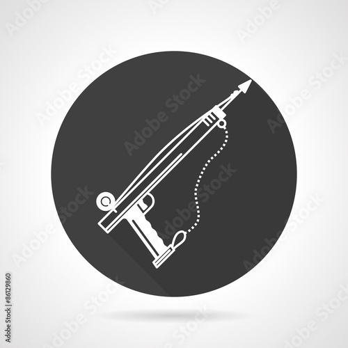 Harpoon black round vector icon
