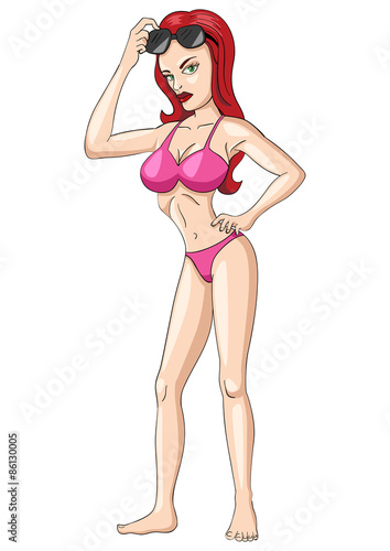 Sexy Girl In Pink Bikini