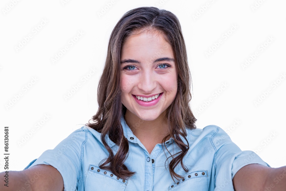Pretty brunette smiling at camera Pretty brunette smiling at camera