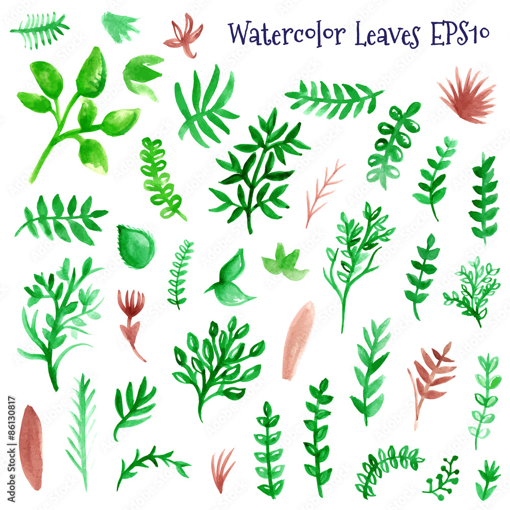 Watercolor ribbons set Watercolor ribbons set