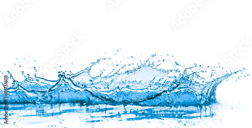 blue water splash, isolated