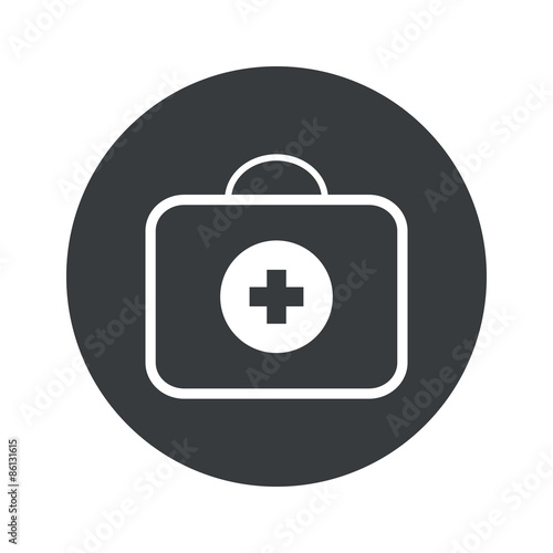 Monochrome round first-aid kit icon