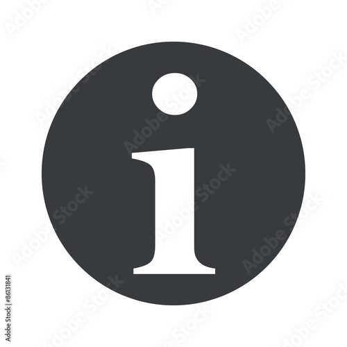 Monochrome round information icon
