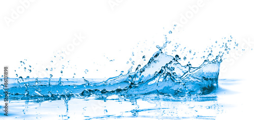 blue water splash, isolated